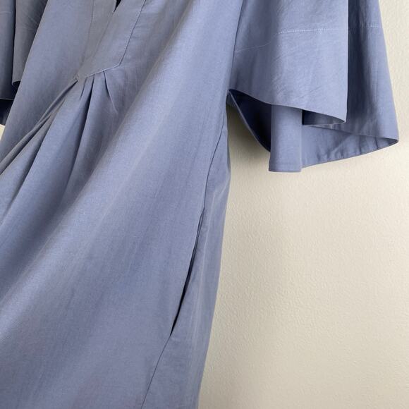Tuckernuck Finley Dress Size Medium Slate Blue Flutter Sleeve Pomander Place - Picture 8 of 11